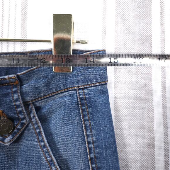 MARC JACOBS Jeans Y2K Wide Leg Flared Denim 29x33 Womens 4 Distressed - Picture 9 of 15